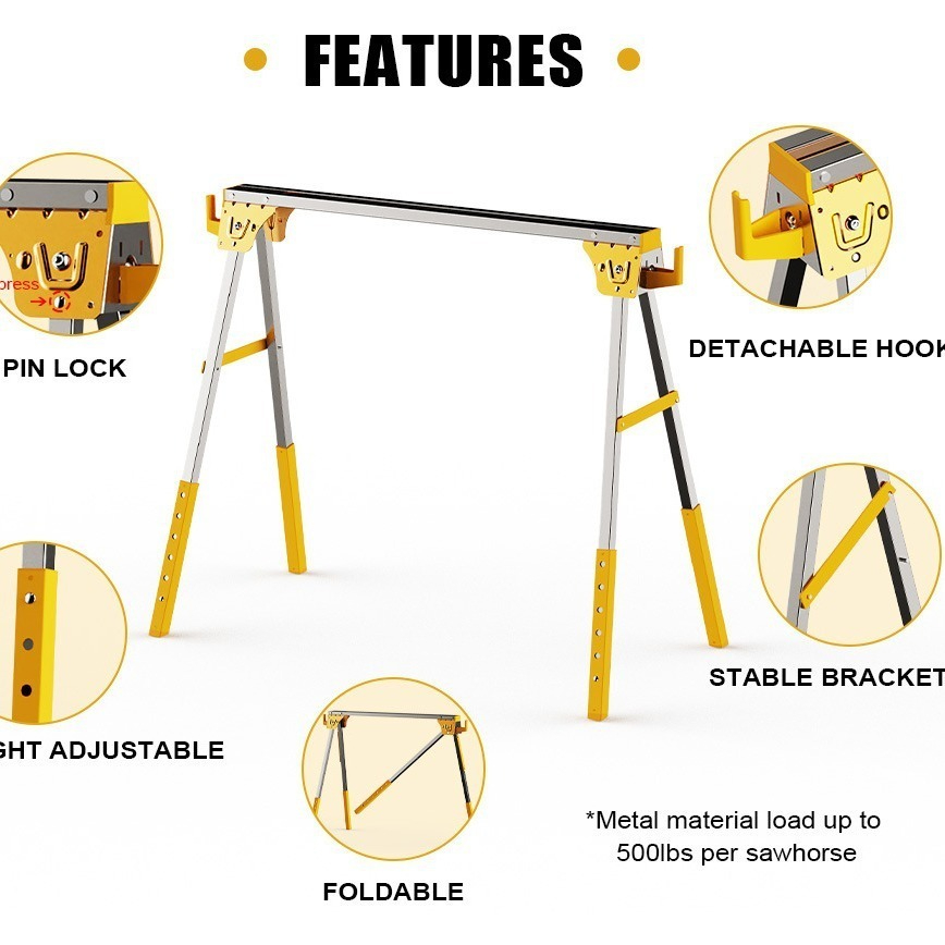 Metal sawhorse/saw stand, heav - Workbench Portable Fold 评论和价格