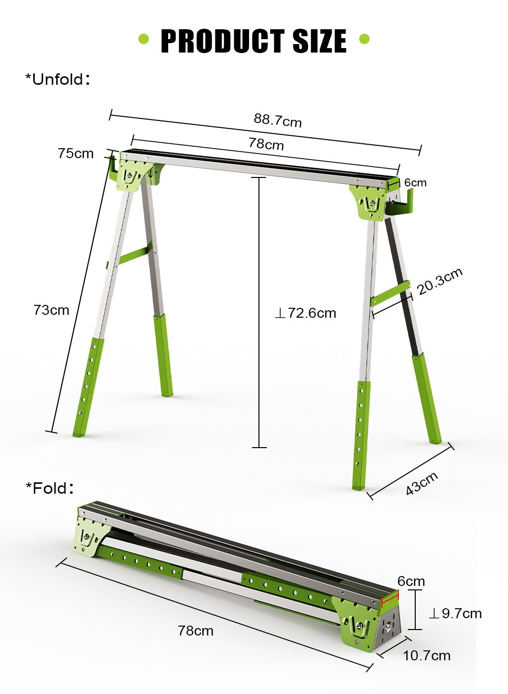Metal sawhorse/saw stand, heav - Workbench Portable Fold 评论和价格