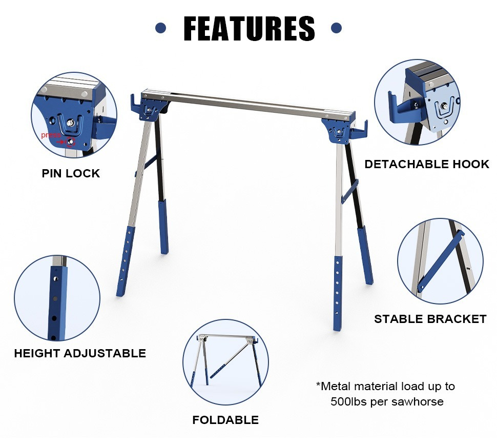 Metal sawhorse/saw stand, heav - Workbench Portable Fold 评论和价格