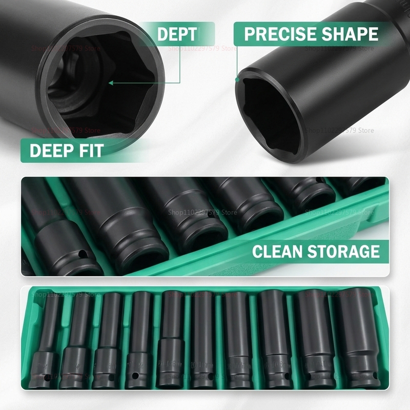 10pcs Socket Wrench Set 8-24mm - Car Workshop Tools Kit 评论和价格