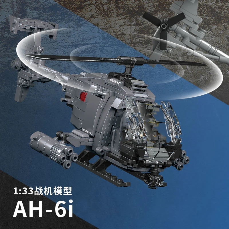 Diy Military  AH-6i Helicopter - Hand Plane Block 评论和价格